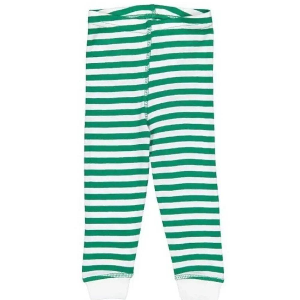 LAT Youth Green & White Striped Pajama Pants | Soft Cotton | Size Large NWOT